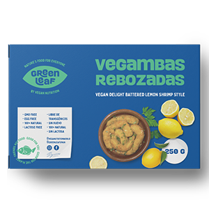 Producto sabor gamba rebozada al limon Green Leaf Taula Verda Amazing Foods Distribuidor vegano Proveedor Al por mayor Plant Based vegana
