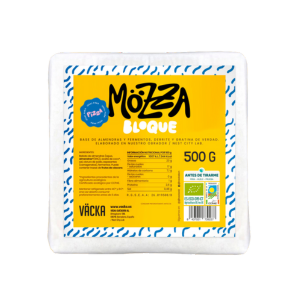 Bloque mozzarella vegana Mozza Vacka Distribuidor Proveedor Al por mayor Wholesale Taula Verda Amazing Foods Barcelona España