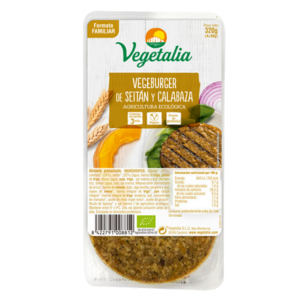 Burger seitan y calabaza Vegetalia horeca Distribuidor vegano Proveedor Taula Verda Amazing Foods Barcelona España